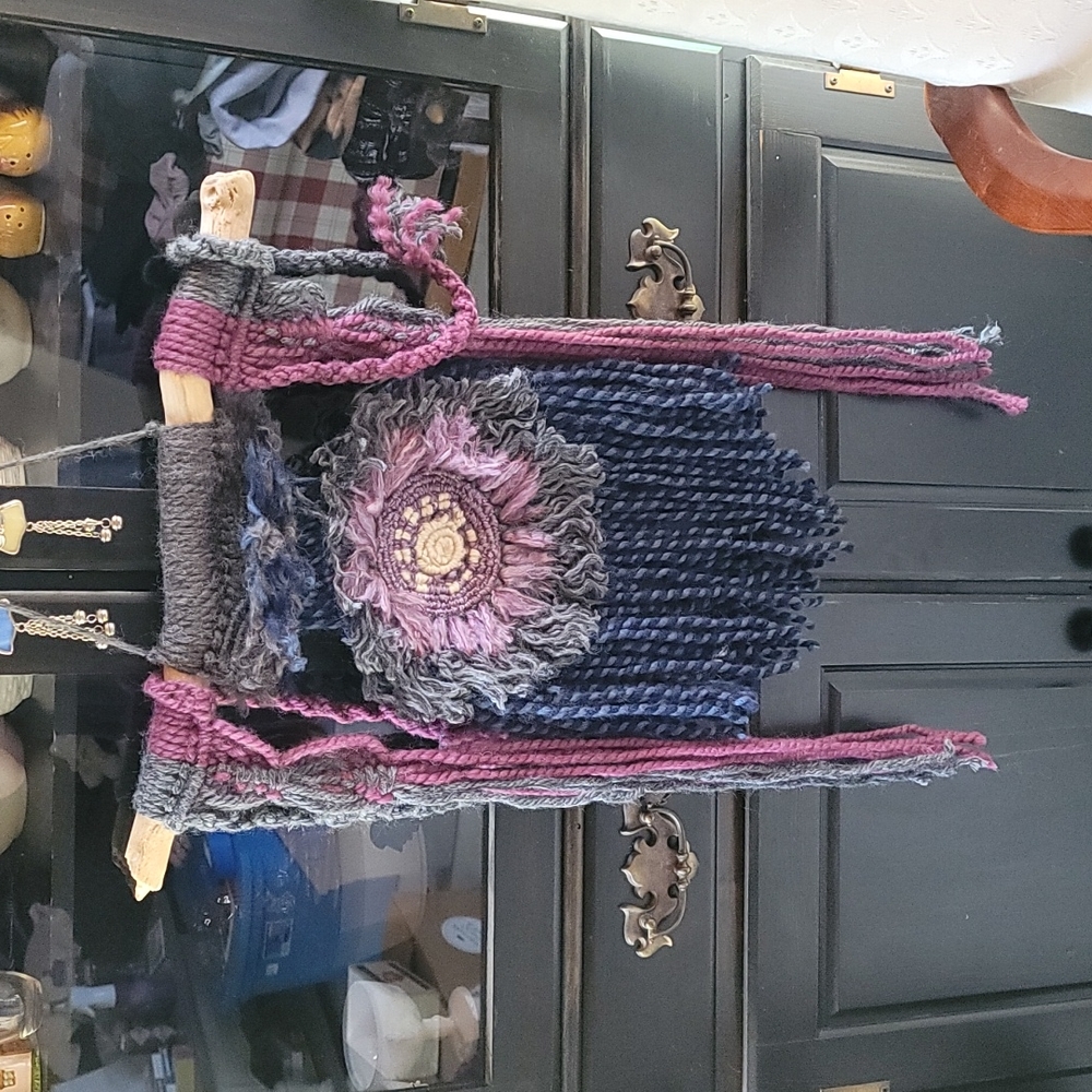 Woven Wall Hanging /woven wall tapestry/purple decor/wool tapestry /weaving